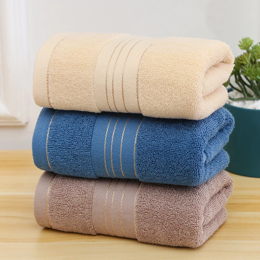 

3Pcs Cotton Towels Super Absorbent Soft Face Hand Towels Bathroom Gym Use Cotton Towel Absorbent Towel Bath Washcloths