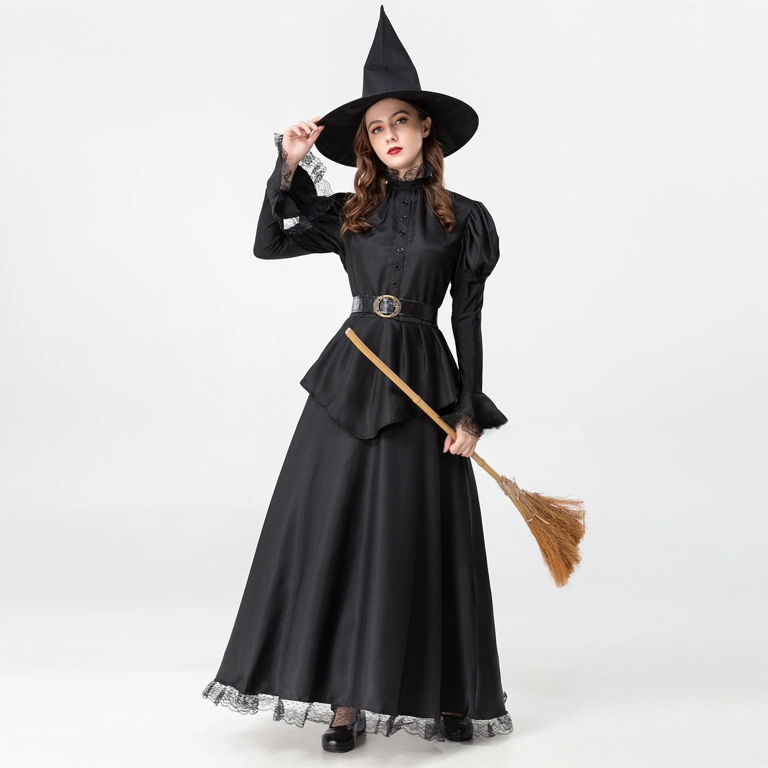 Nieuwe Bla Witch-kostuumset voor dames Halloween Rollengplang-kleding Dames Faionable Traditionele Chinese podiumoutfit