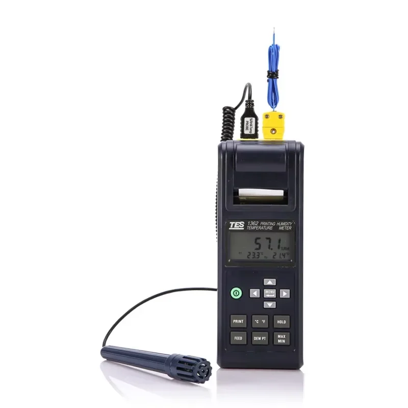 TES-1362 Periodically Print Out From Pre-Set Time Interval Printing Humidity Temperature Meter Thermometer Hygrometer