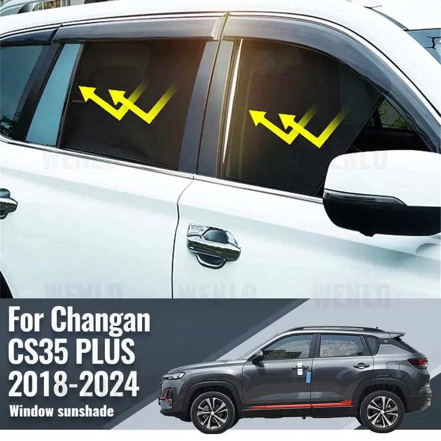 Для CHANGAN CS35 PLUS 2018-2023 2024, магнитный автомобильный солнцезащитный козырек, передняя лобовое стекло, рамка, занавеска на заднее боковое окно, солнцезащитный козырек
