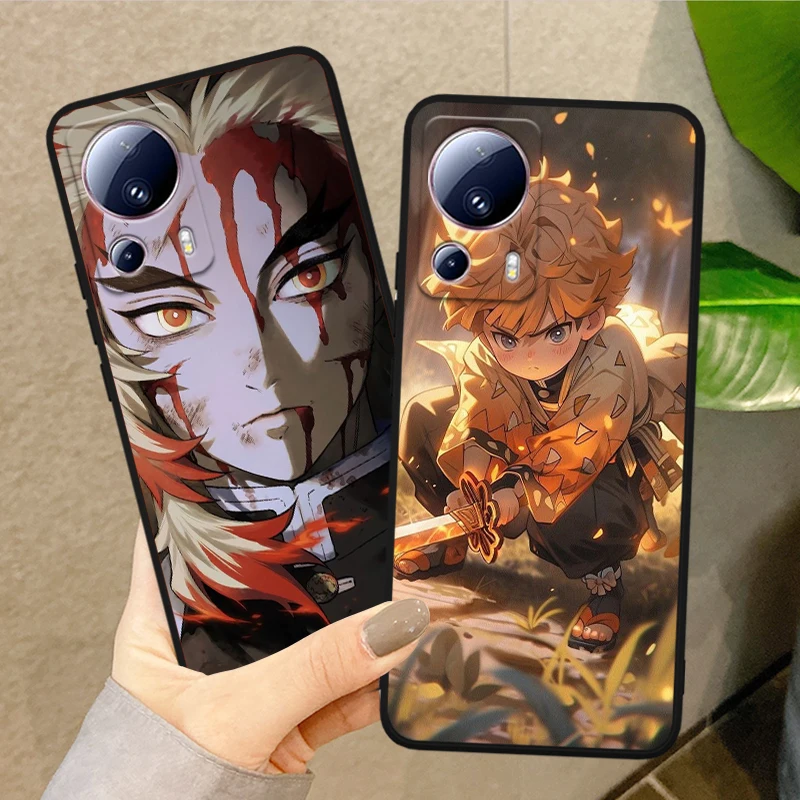 Anime Demon Slayer Kimetsu No Yaiba Cool Cover For Xiaomi Mi 14 13 12X 12 11 11T 11i 10T 10 Pro Lite Ultra 5G Black Phone Case