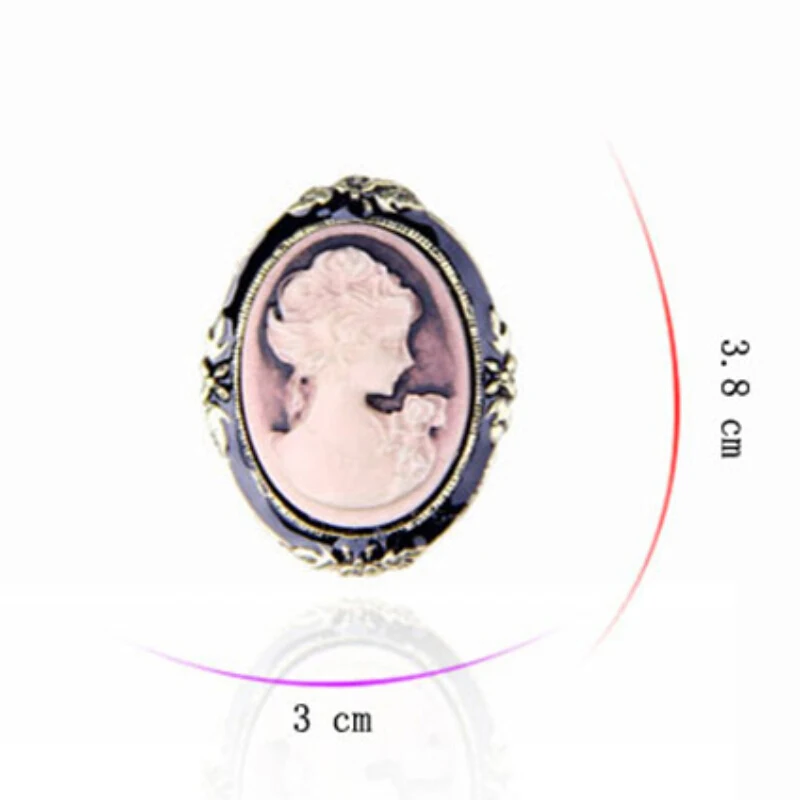 B*Vintage Cameo Elegant Brooch Women's Fashion Style Portrait BroochFor Antique Wedding Jewelry 1Pc Queen Head