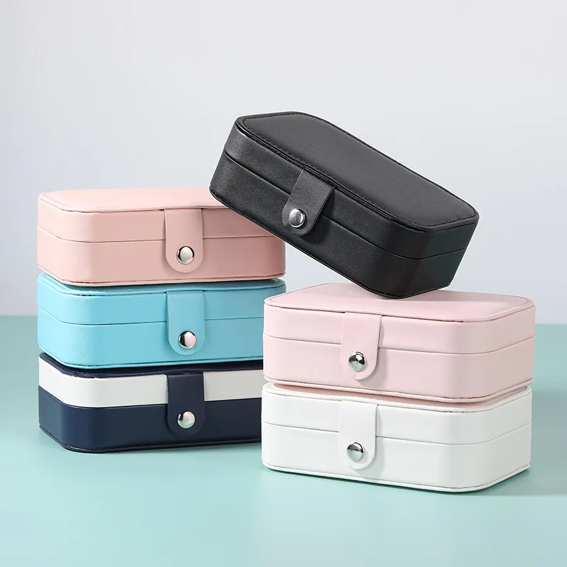 Jewelry Storage Box Double Layer Jewelry Organizer Portable Travel Storage Holder Earring Rings Necklace Jewelry Storage Box