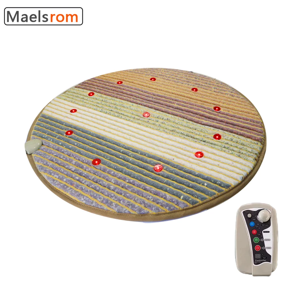 Crystal Mat Magnetic Therapy Far Infrared PEMF Round With 7 Natural Chakra Healing Crystals For Alleviating Dizziness Headaches