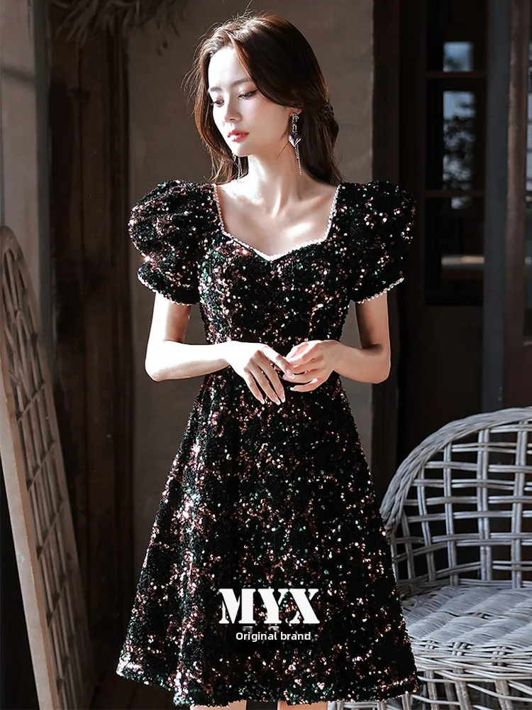 

Ele ort Ball Gown Dr Women's Faionable Luxury High-End Winter 2026 New Sle Par Dr Korean Sle Zipper