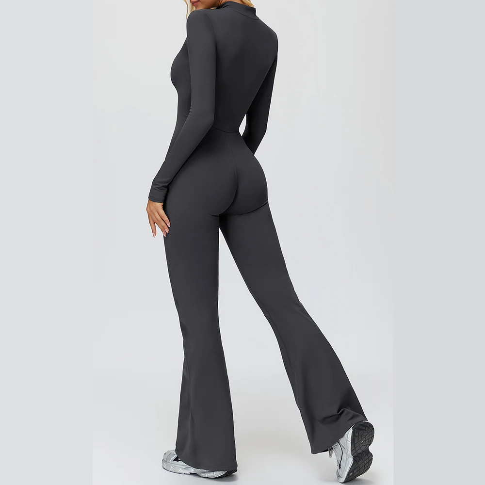 Winter Yoga Suit Gym Set Women Tracksuit Thicken Sportswear Zipper Fitness Long Sleeved Sports Jumpsuit Push Up Workout Clothes image 6