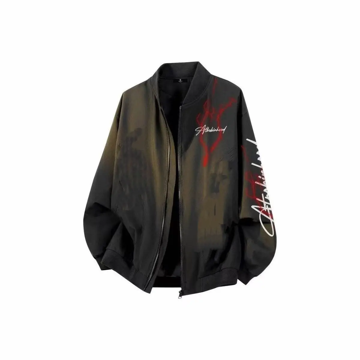 

Удобная свободная куртка-бомбер с принтом на молнии, новинка 2025 года, в американском стиле, для молодежи, модная верхняя одежда на все сезоны