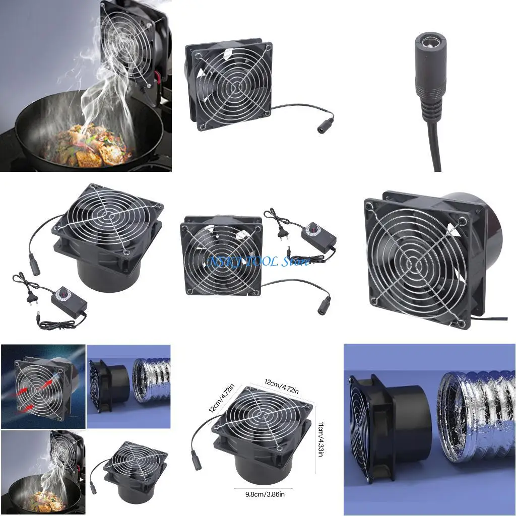 

L8RC 12 см 12 В 2,7 А вытяжной вентилятор малошумный линейный воздуховод гидропонный воздуходувка вытяжной вентилятор для дома,