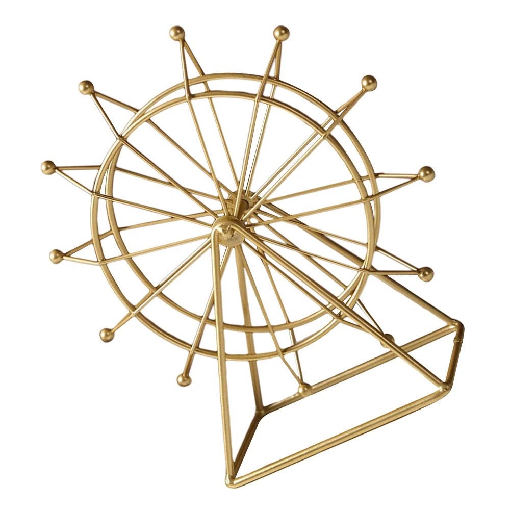 

Ferris Wheel Iron Sculpture Decorative Accent for Living Room Office Desk Shelf Modern Gold Desk Decor Ferris Wheel