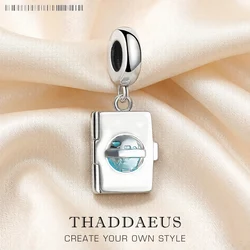 Dangle Charm Pendants Passport Pure 925 Sterling Silver Trendy Gift For Women Men Jewelry