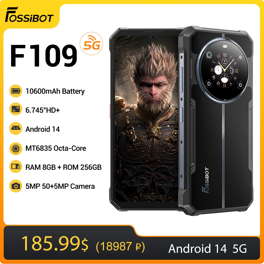 World Premiere Fossibot Rugged Phone 5G Mobile Phone 8+256GB 6.745