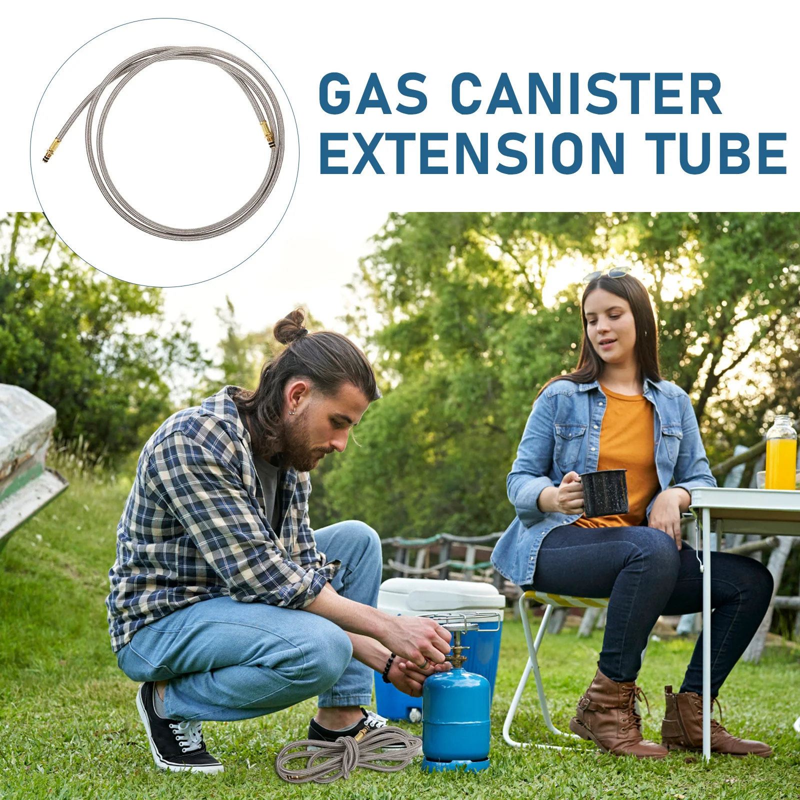

Gas Cylinder Extension Tube Copper Rubber Stainless Steel Wear Resistant Outdoor Camping Gas Canister Hose Camping Accessory