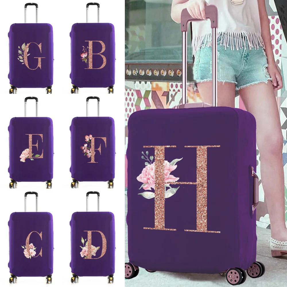 

Luggage Protectives Cover Thick Elastic Travel Accessories for 18-32 Inch Trolley Case Protector Covers Rose Gold Print Suitcase