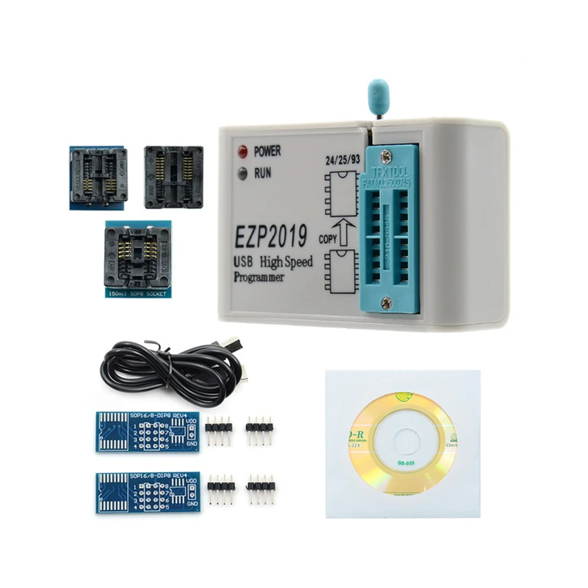 EZP2019 USB High-Speed SPI Programmer USB SPI FLASH Programmer Support 24 25 93 EEPROM 25 Flash Bios Chip 25T80 Burning