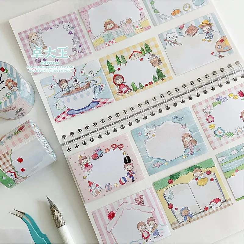 ZZOTON [Dream Screening Room Writing Die-Cutting Tape] Note Roll Journal Material Border Base