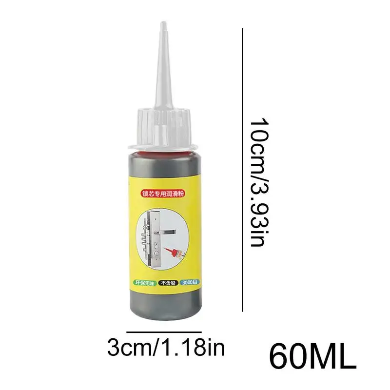 Lock Cylinder Lubricating Powder 60ML Graphite Long-Lasting Lubricant With No Dust Industrial Lubricants Door Repair Supplies