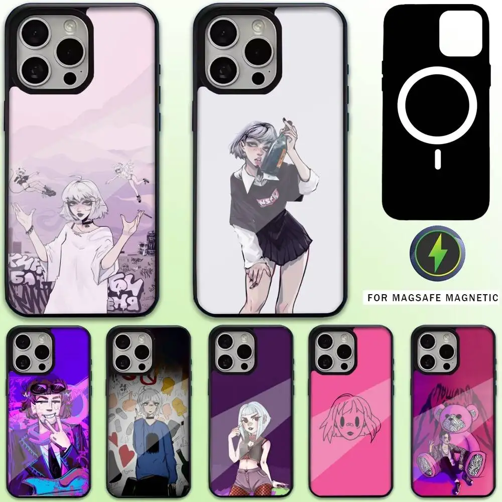 

P-Poshlaya Molly Phone Case For iPhone17,16,15,14,13,12,11 Plus,Pro Max Magnetic For Magsafe Wireless Charging