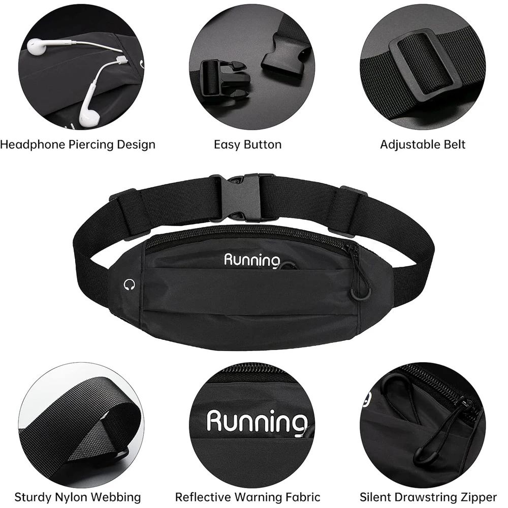 Riñonera para hombre, bolsa para correr, cinturón, soporte para teléfono, riñonera deportiva, senderismo, caminar, viajar, 1 Uds.