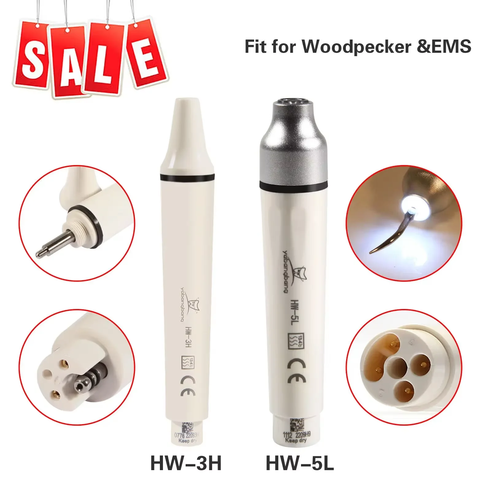 

Dental Ultrasonic Piezo Scaler Handpiece LED Fiber Optic For EMS Woodpecker Cavitron