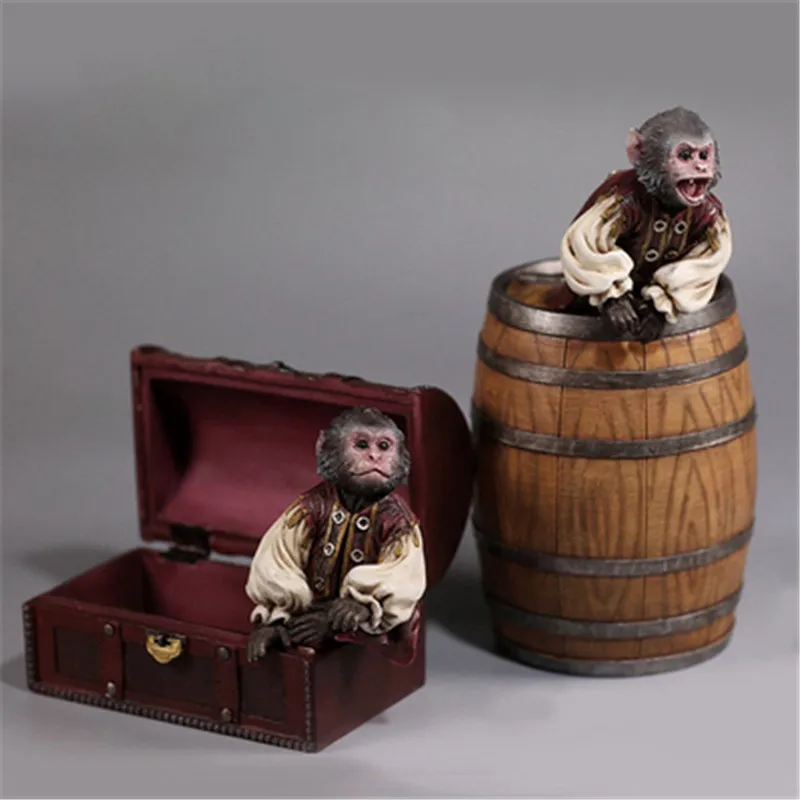 1:6 Scale Simulation Animal Model Pirate Monkey Set Model Toy 12 Inch Action Figure Accessory Scene Decoration Display Dolls Fan