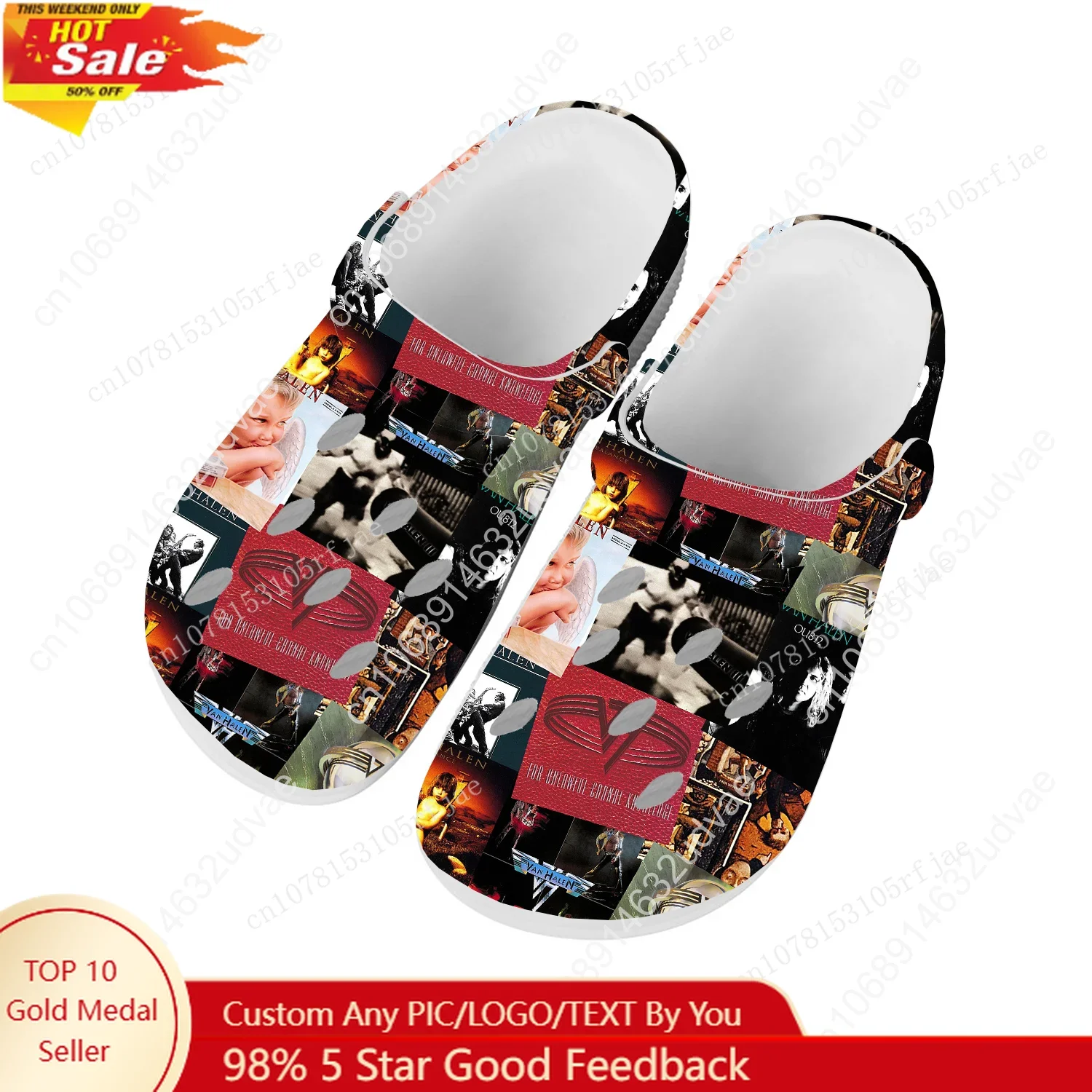 

Van Evh 5150 Stripes Halen Sandals Mens Women Youth Boy Girl Water Shoes Home Garden Clogs Custom Made Breathable Hole Slippers