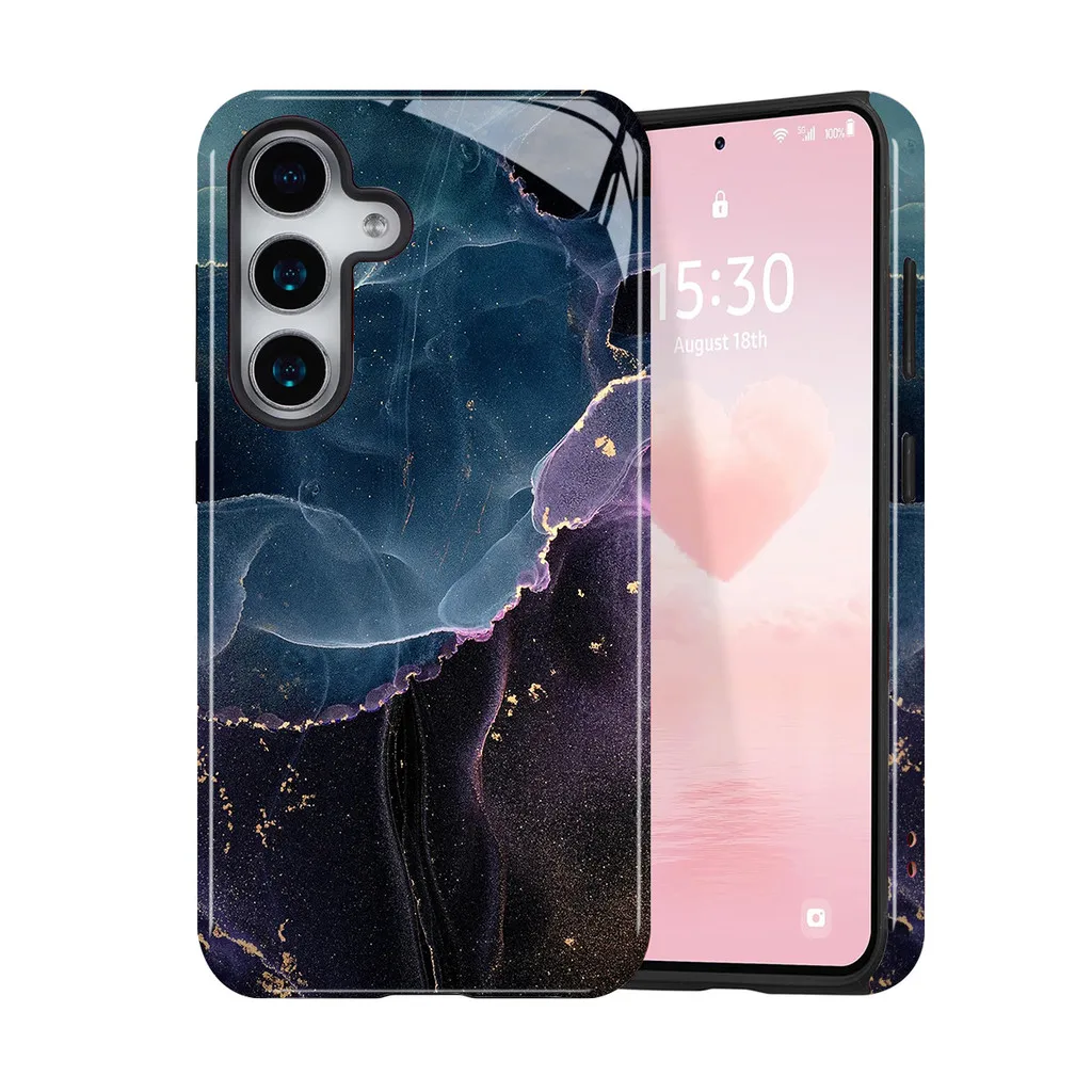 Luxury Marble Phone Case For Samsung S26 S23 S24 S25 Plus Ultra A16 A26 A36 A56 5G Double-layer Back Cover