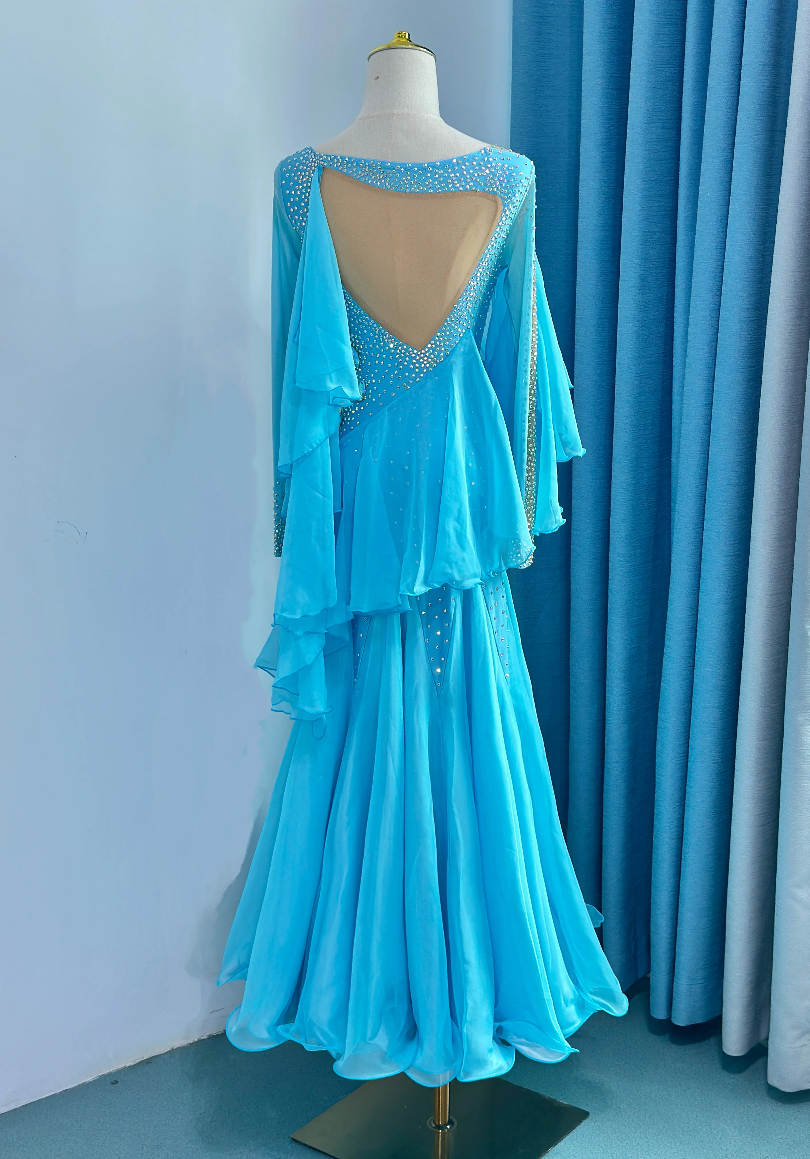 Standard Waltz Dance Dress Elegant Shiny Diamond Tango Ballroom Competition Dancing Costume Women Ballroom Dance Dresses