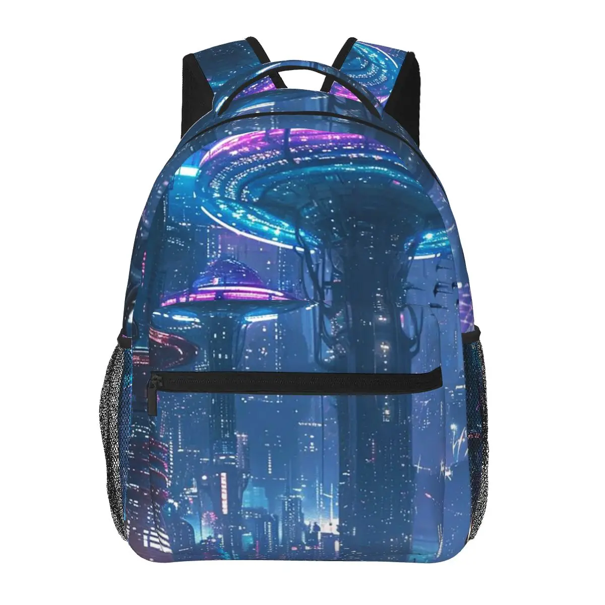 

Future City Night Scene Science Fiction Backpack Hot Sale Daypack Boys Girls BookBag Shoulder Bags for Men Women Kids School Bag