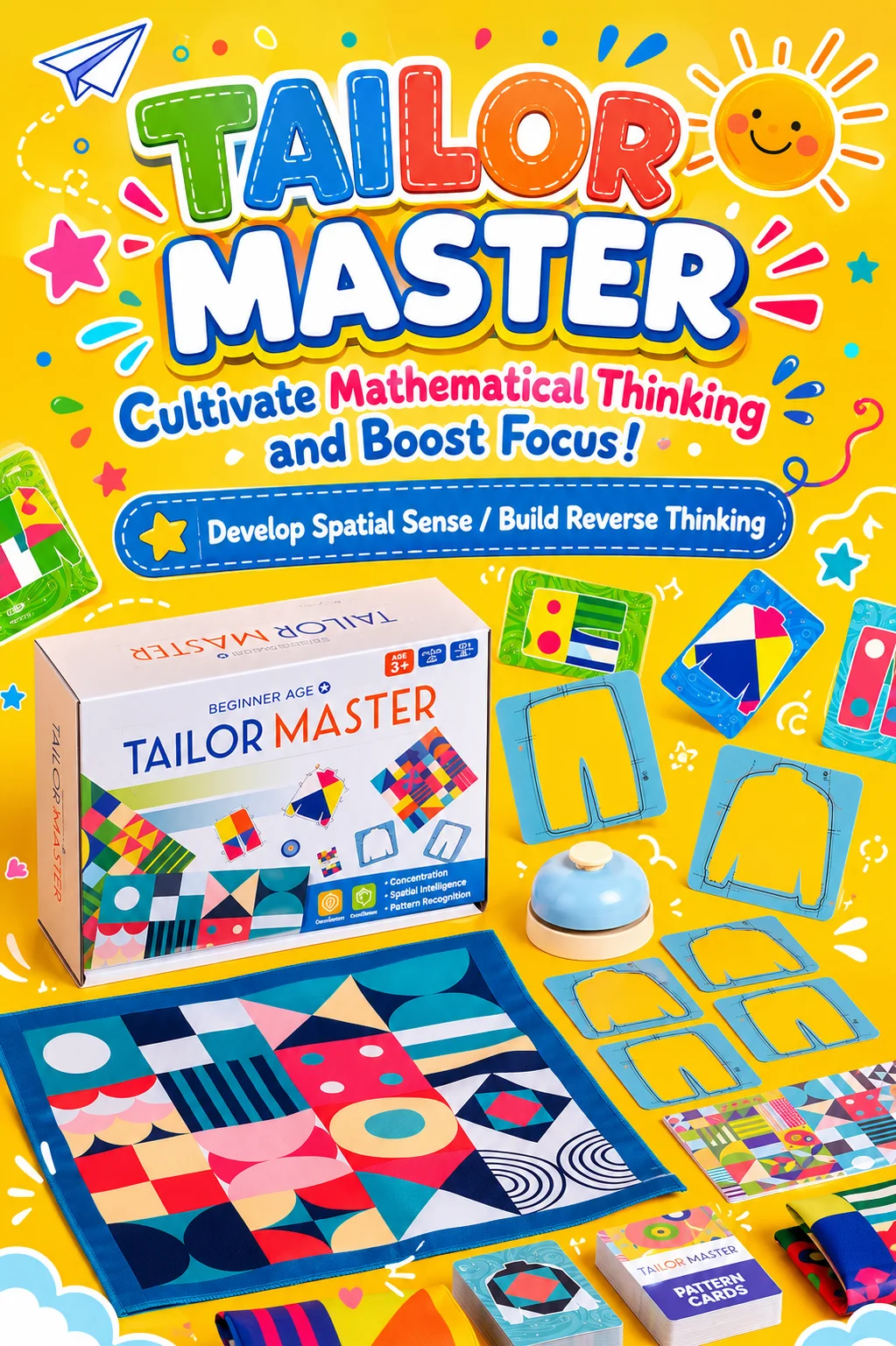 Tailor Master Matching Battle Board Game, Kids Spatial Pattern Educational Puzzle Toy Parent-child Interactive Game Age 3+