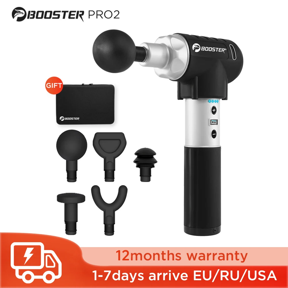 Booster Pro 2 Deep Tissue Muscle Massage Gun Body Massager Fascial Gun 5 Heads Low Noise Fitness Shaping