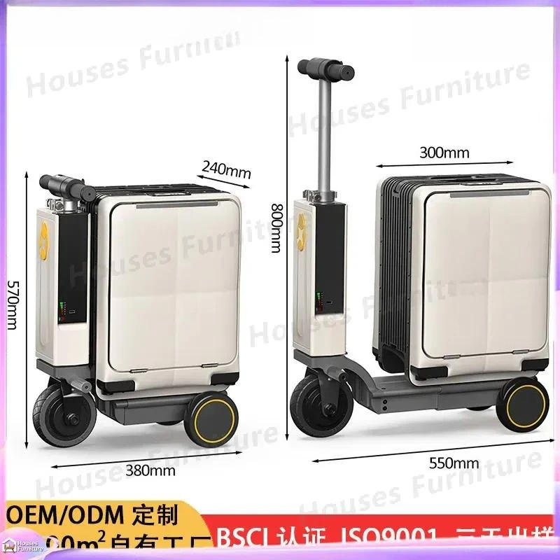 For Kids Luggage Smart Riding Suitcase Motorized Trolley Case Retractable Travel Bag Children Ride On Scooter