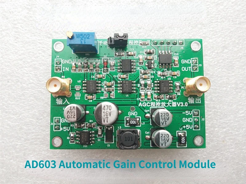 AGC Module AD603 Automatic Gain Control Amplifier Manual and Program Control to Adjust the Output Amplitude, Bandwidth 20M