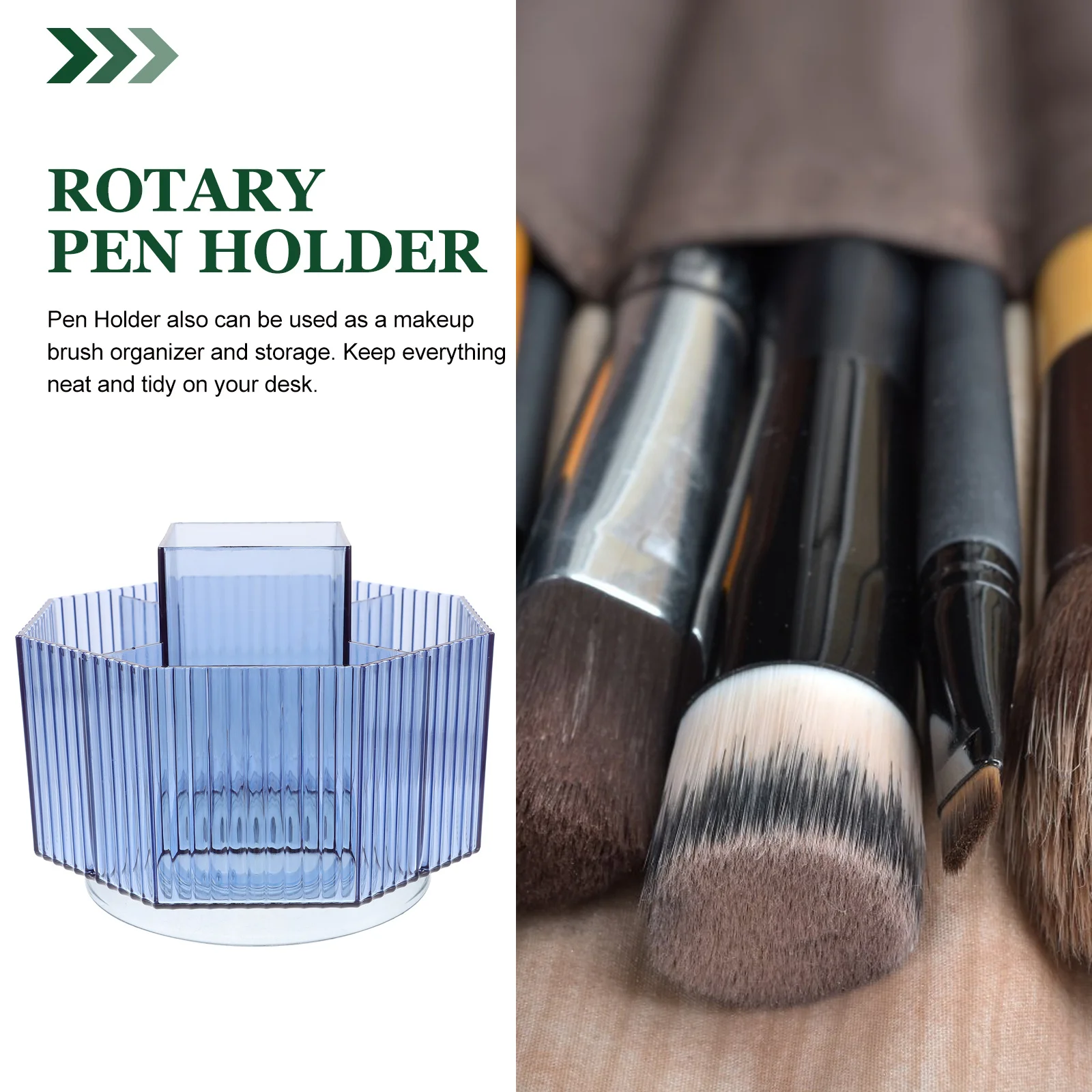 

Rotary Pen Holder 360° Rotating Desktop Organizer For Pens Pencils Scissors Brushes Makeup Tools Large Clear Storage Cup