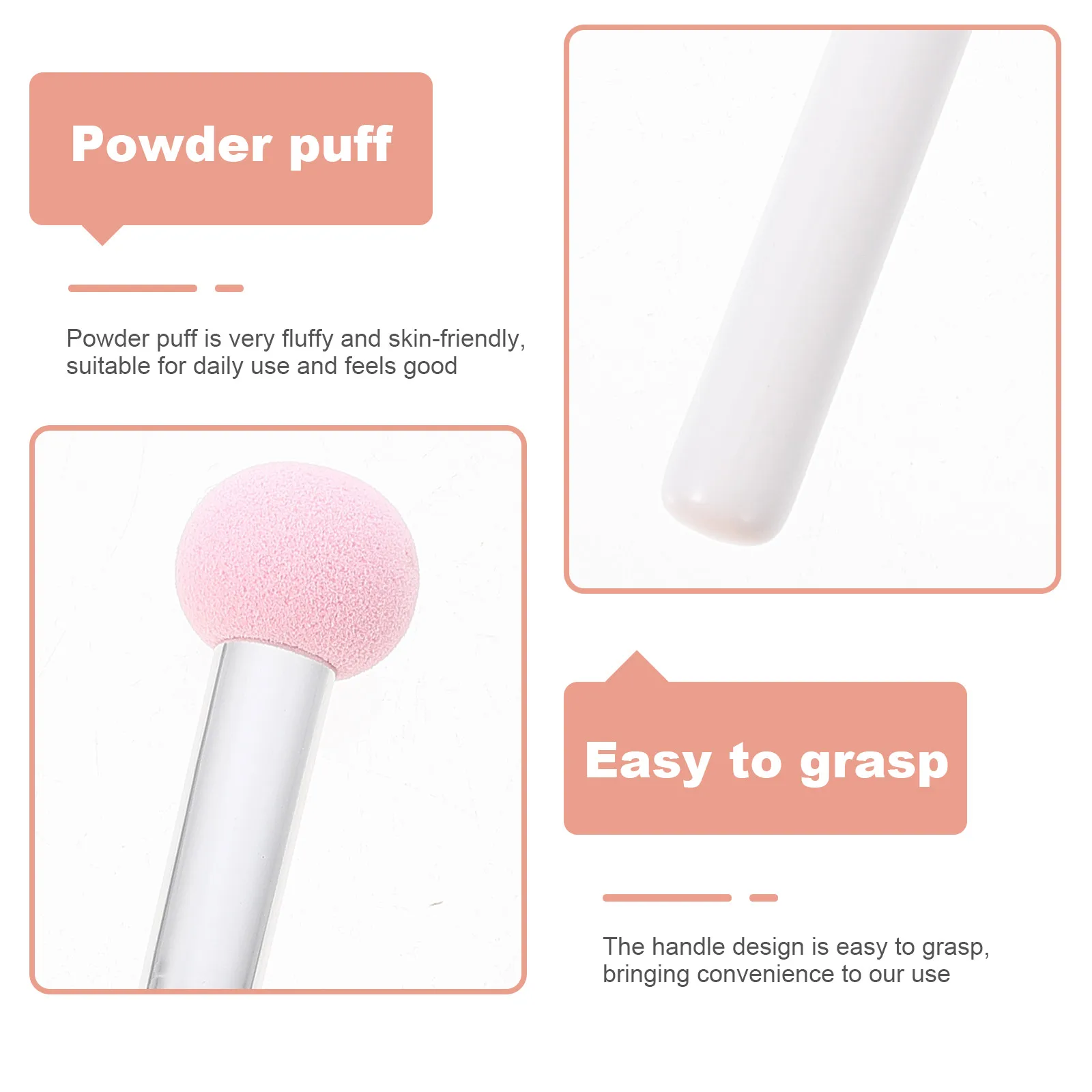 

3pcs Sponge Head Makeup Concealer Brushes Premium Tools For Women Dual Function Dry Wet Using Concealer Applicator