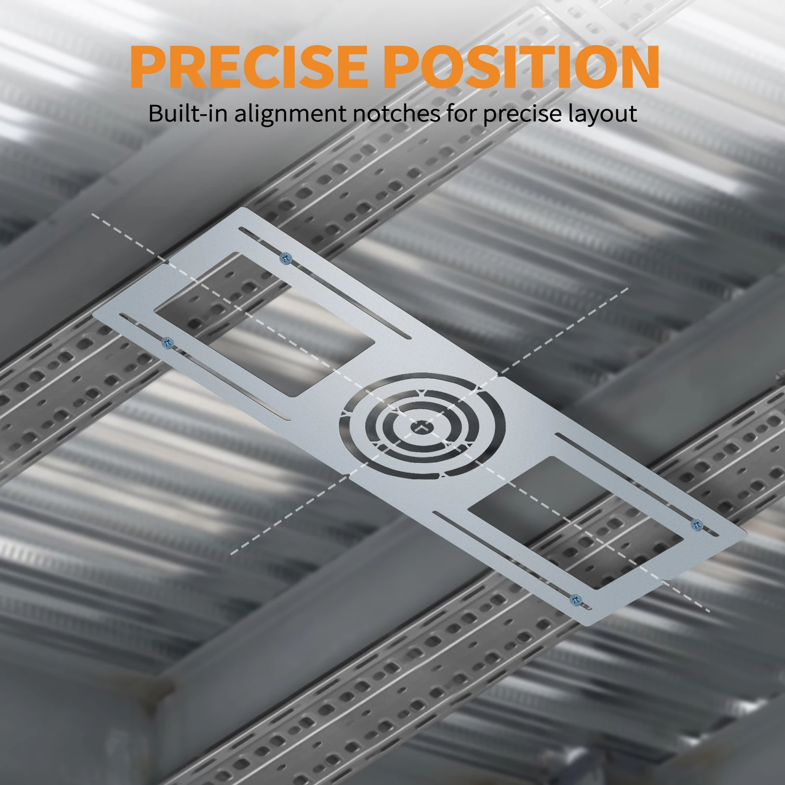 24Pcs Galvanized Steel Light Mounting Panels,  Light Positioning Marker Plate,Rustproof Long Lasting Lighting Installation