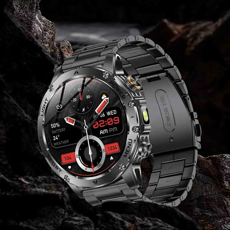 LIGE 1000mAh بطارية فائقة السعة الكبار الرجال ساعة ذكية 1.7 بوصة شاشة كبيرة بلوتوث دعوة IP68 مقاوم للماء SmartWatch الرياضة