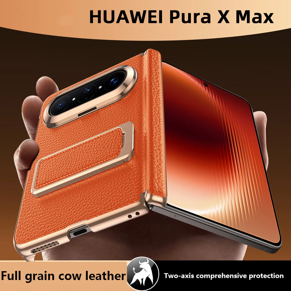 

Flip Leather Case For Huawei Pura X Max Purax Max 5G Smart View Window Spring Hinge Shockproof Full Body Protective Cover