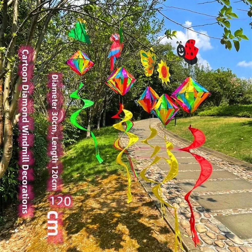 ของตกแต่งกังหันลมลายการ์ตูนหลากสีสัน รูปทรงดอกทานตะวันและผึ้ง 3 มิติ ปลอดสารพิษ แขวนหมุนได้ ทำจากผ้าและพลาสติก