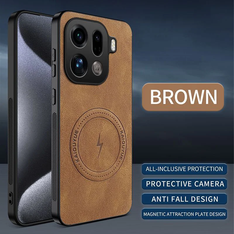 For OPPO Find X9 Case Luxury PU Leather Magnetic Wireless Charging Hard Cover For OPPO Find X9 Pro X9Pro Phone Case FindX9 Funda