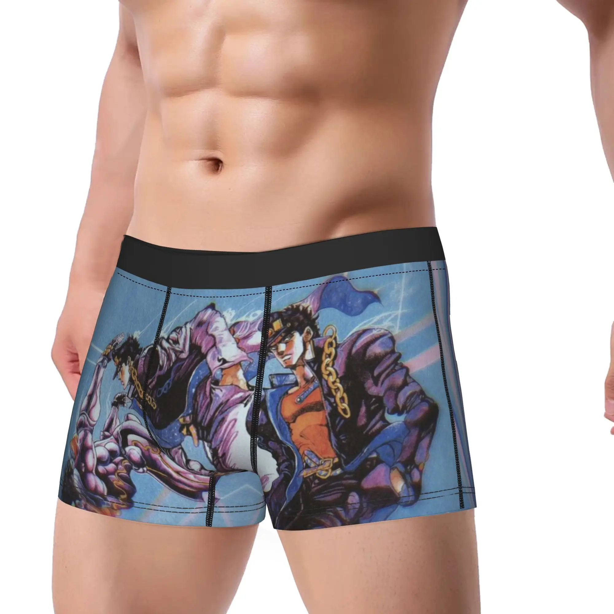 Bizarre Art Portrait (2) JoJo's Bizarre Adventure Underpants Homme Panties Man Underwear Ventilate Shorts Boxer Briefs
