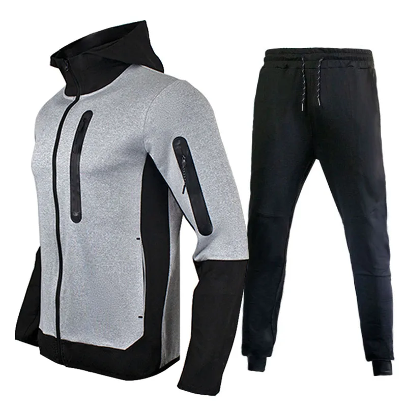 Conjunto de chándal holgado con capucha para hombre, ropa deportiva, traje de pantalón, sudaderas con capucha, primavera y otoño