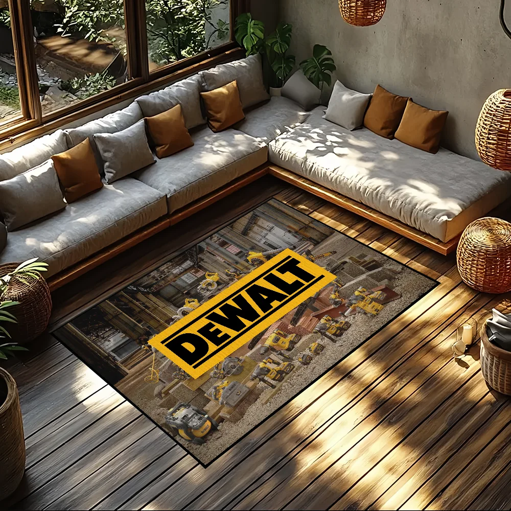 

Brand D-DeWalt Cool logo small carpet For House Bedroom Decoration Kitchen Bath Super Absorbent Rug Carpet Foot Non-slip