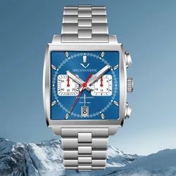 Specht & swohne 2024 nuovi orologi da uomo alla moda orologio sportivo al quarzo colore blu acciaio inossidabile VK63 cronografo Reloj Hombre 39MM