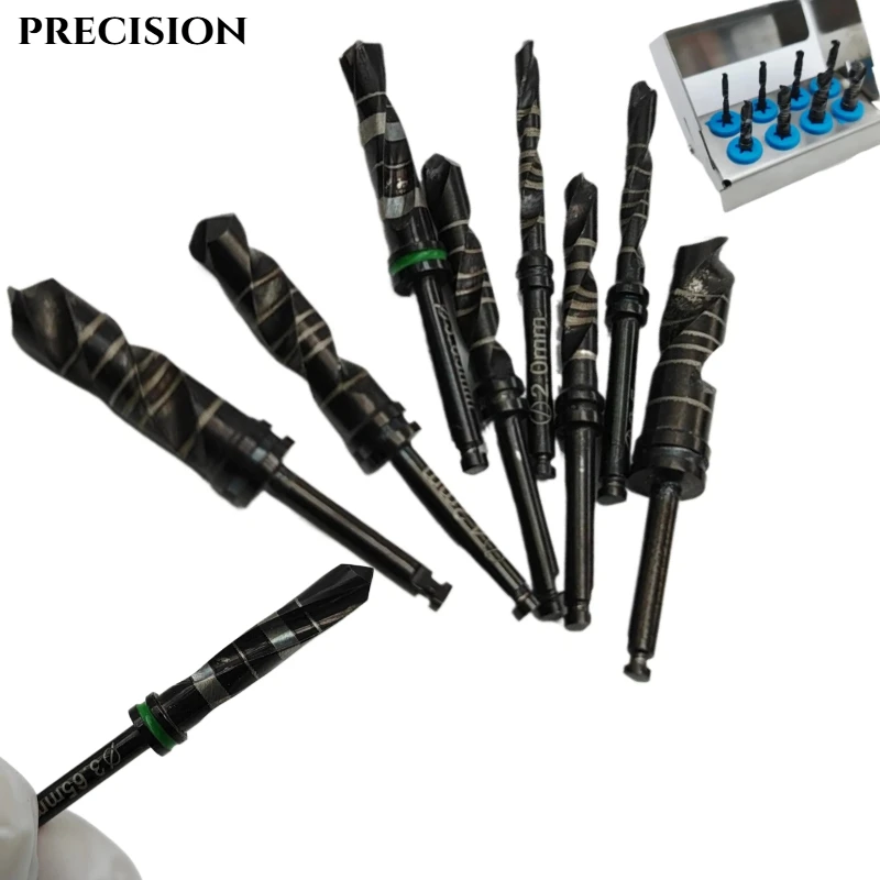 

1 компл.. Сверла для зубных имплантатов с титановым покрытием, черная расширительная дрель, перфоратор для тканей, трепанские дрели, медицинские хирургические инструменты