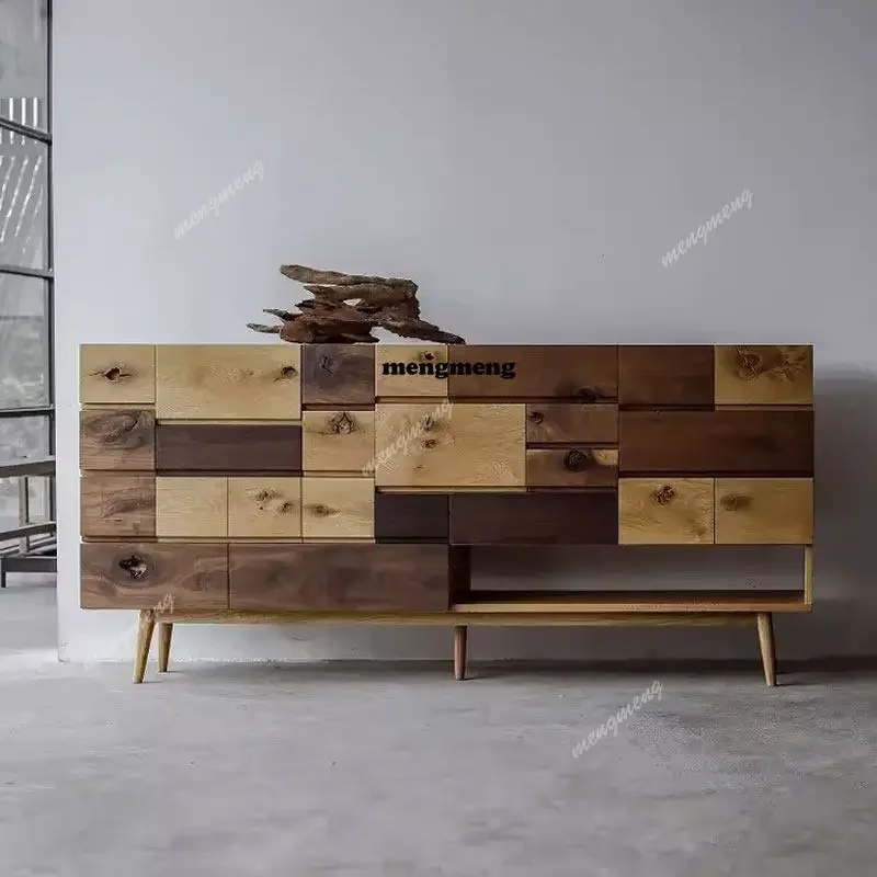 Best seller Color scar hunting multi-chest cabinet TV cabinet wabi-sabi porch side cabinet Nordic modern meal side storage