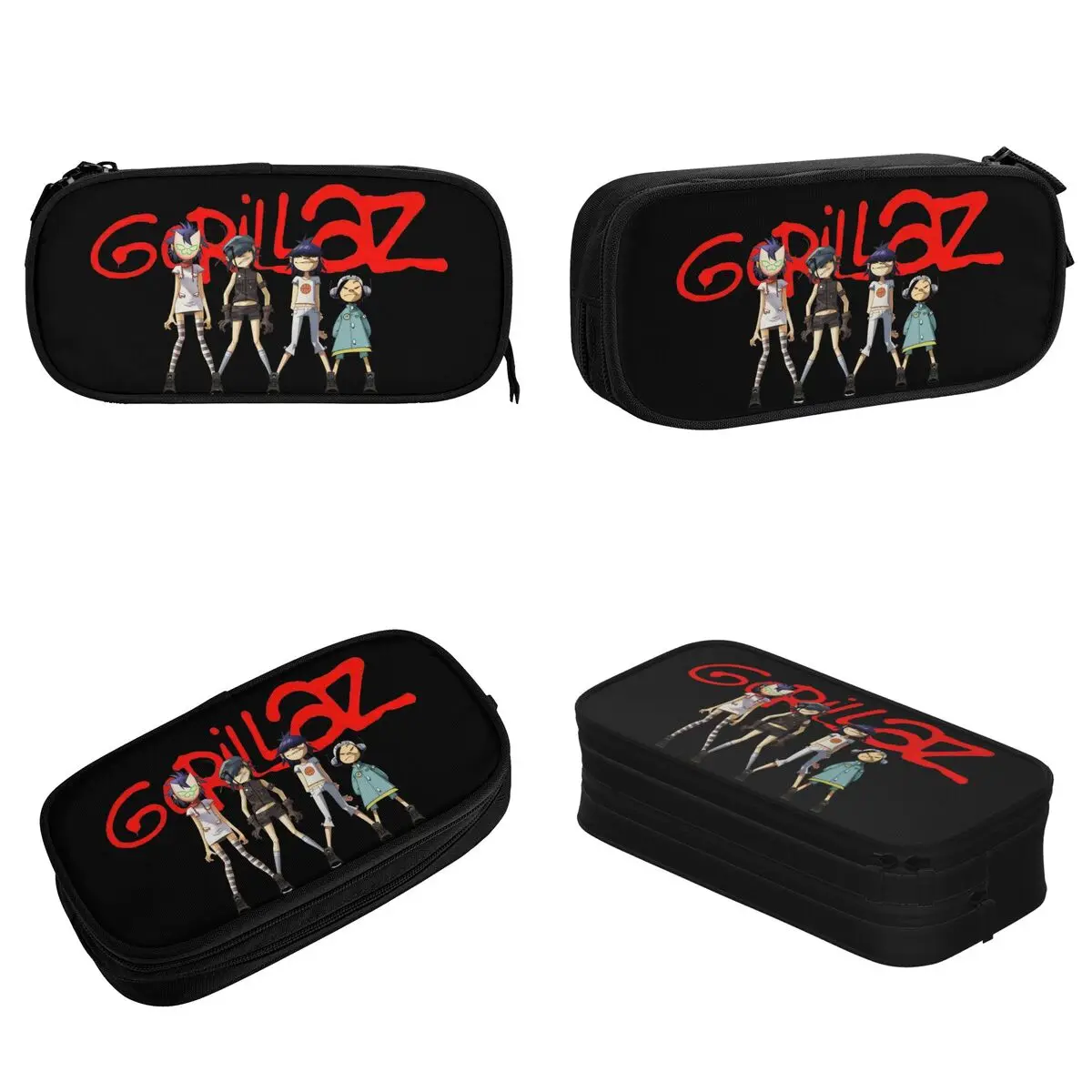 Gorillaz-estuche para lápices de rapero Rock, bolsa grande de almacenamiento para estudiantes, regalo escolar, papelería