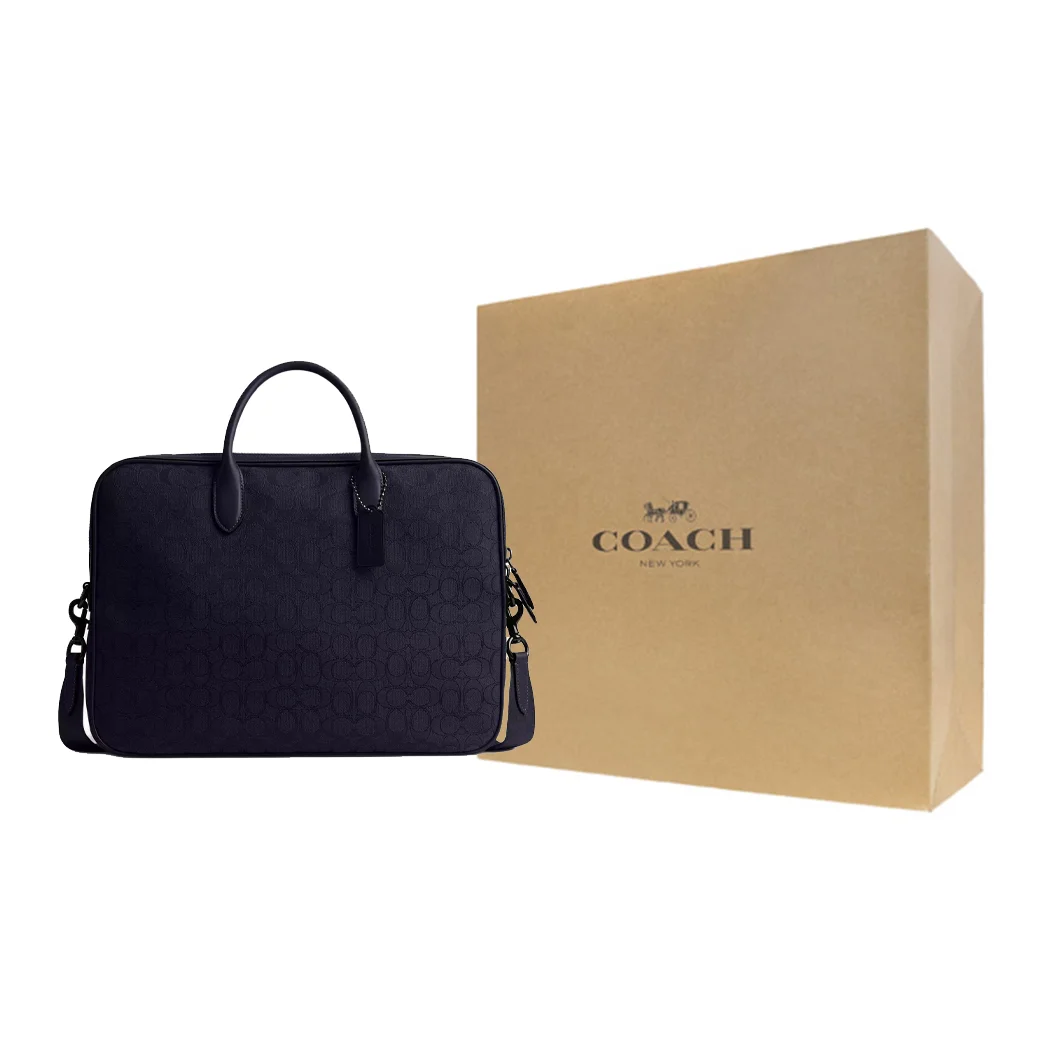 COACH Fabric Briefcase Large Men's Midnight Marine Blue CAK97-DWP