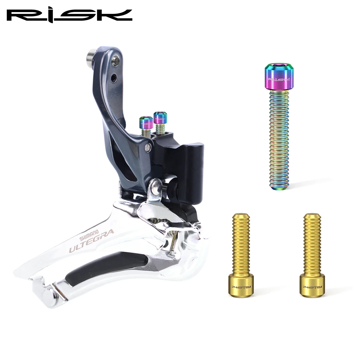 RISK-tornillos de cambio de marchas delanteros y traseros para bicicleta de montaña, tornillo ajustable de titanio, m4x13,5, M4x20mm