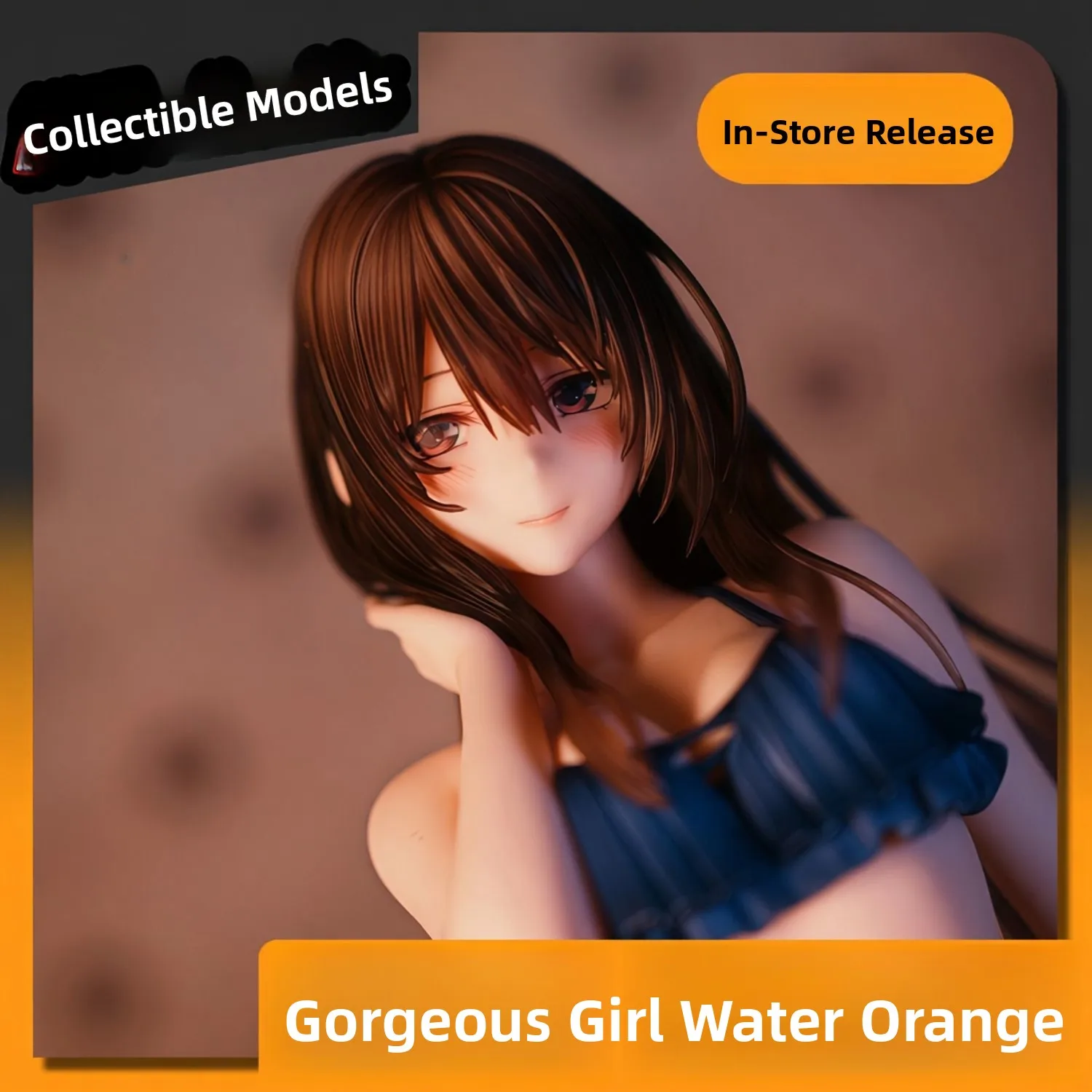 Water Orange Realistic Anime Girl GK Figure Collectible Model High Aesthetic Value Ideal for Tabletop Scenarios And Gifts
