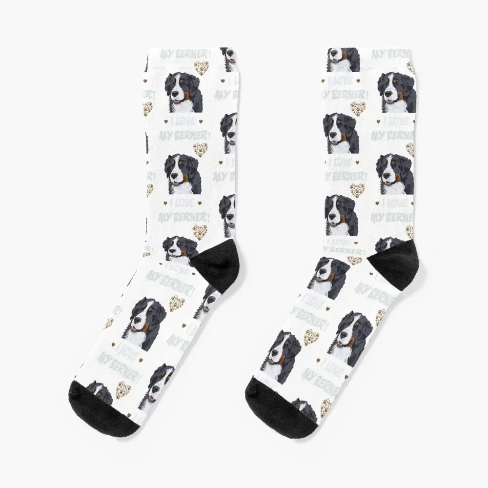 

I love My Bernese Mountain Dog! Especially for Berner Dog Lovers! Socks new in's kawaii sheer hip hop Socks Women's Men's